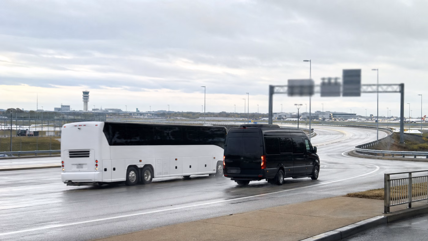 DCA airport shuttle and group bus transportation planning near Reagan National Airport