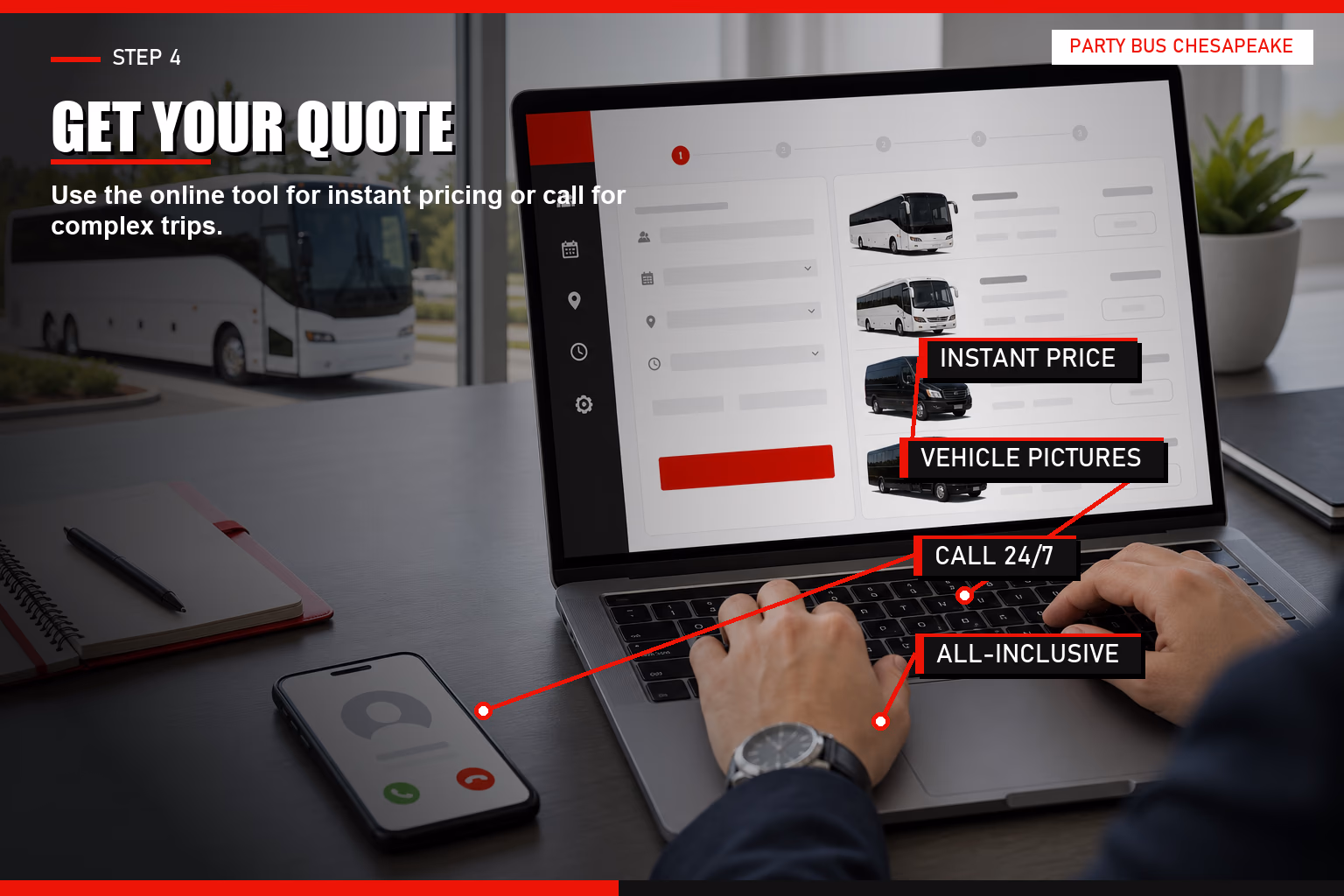 Charter bus quote and pricing guide for Chesapeake and Hampton Roads groups