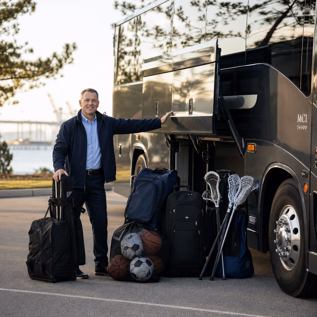 Chesapeake sporting event party bus rental photo 9