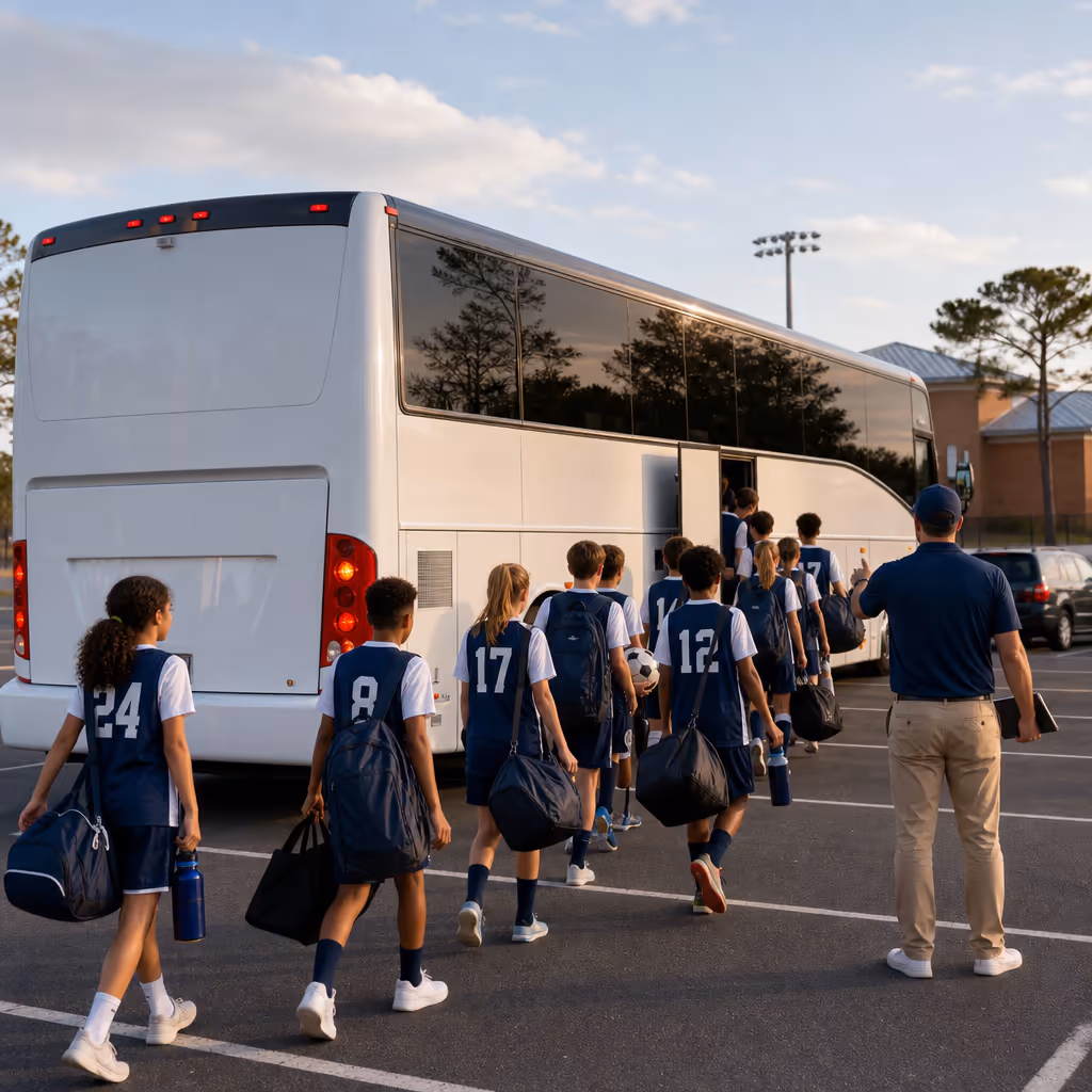 Chesapeake sporting event party bus rental photo 6