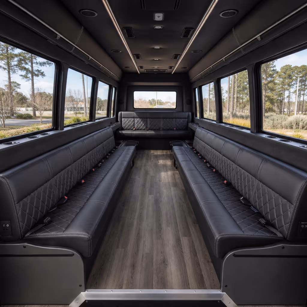 18 Passenger Party Bus Inside