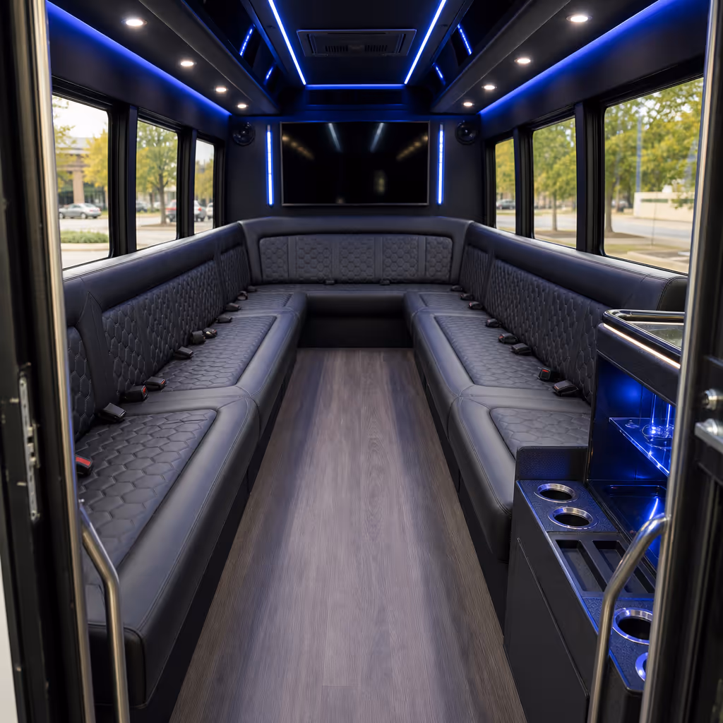 15 Passenger Party Bus Inside