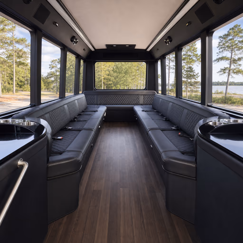 15 Passenger Party Bus Interior