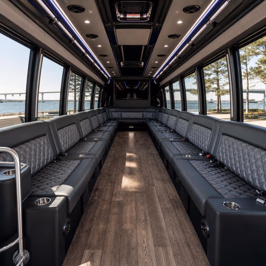 50 Passenger Party Bus Interior