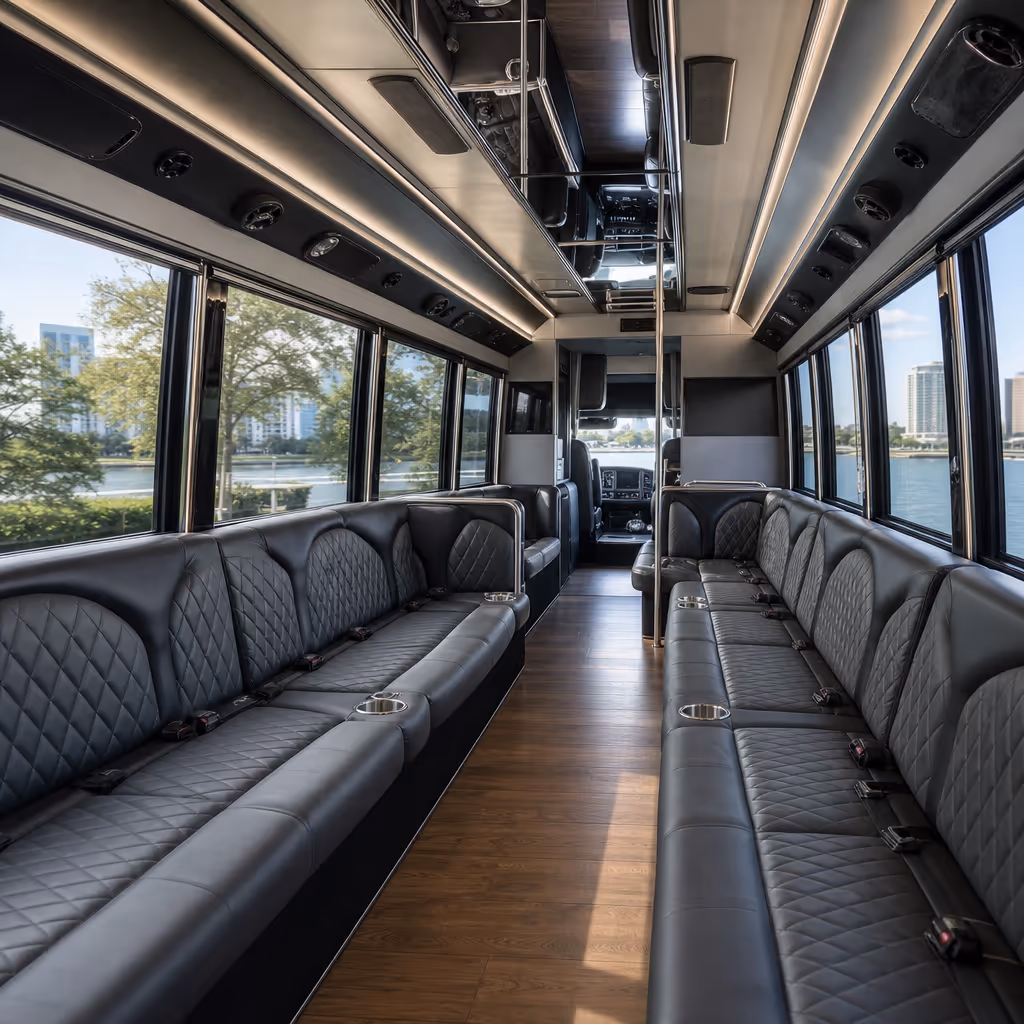 40 Passenger Party Bus Inside