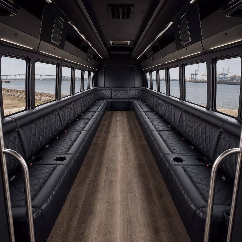 28 Passenger Party Bus Inside