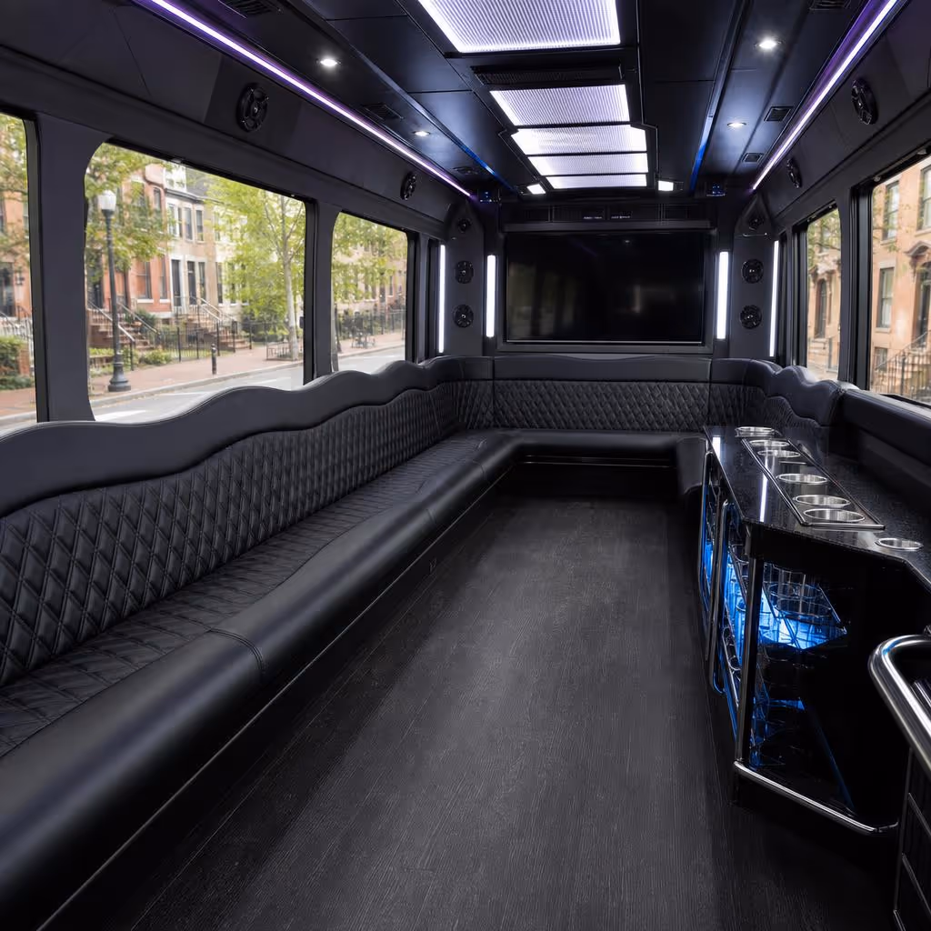 28 Passenger Party Bus Interior