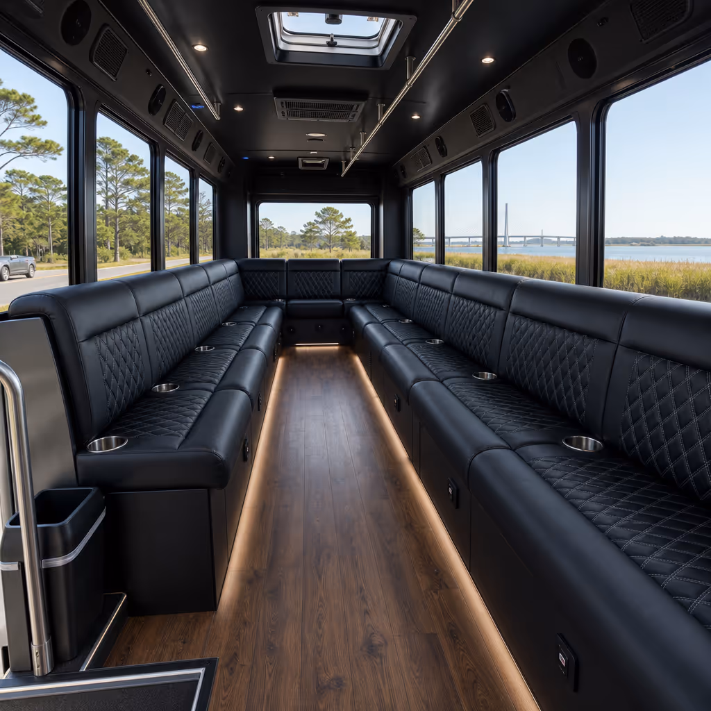 25 Passenger Party Bus Inside