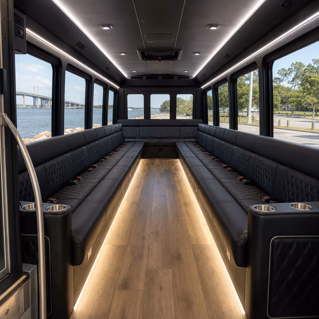 25 Passenger Party Bus Interior
