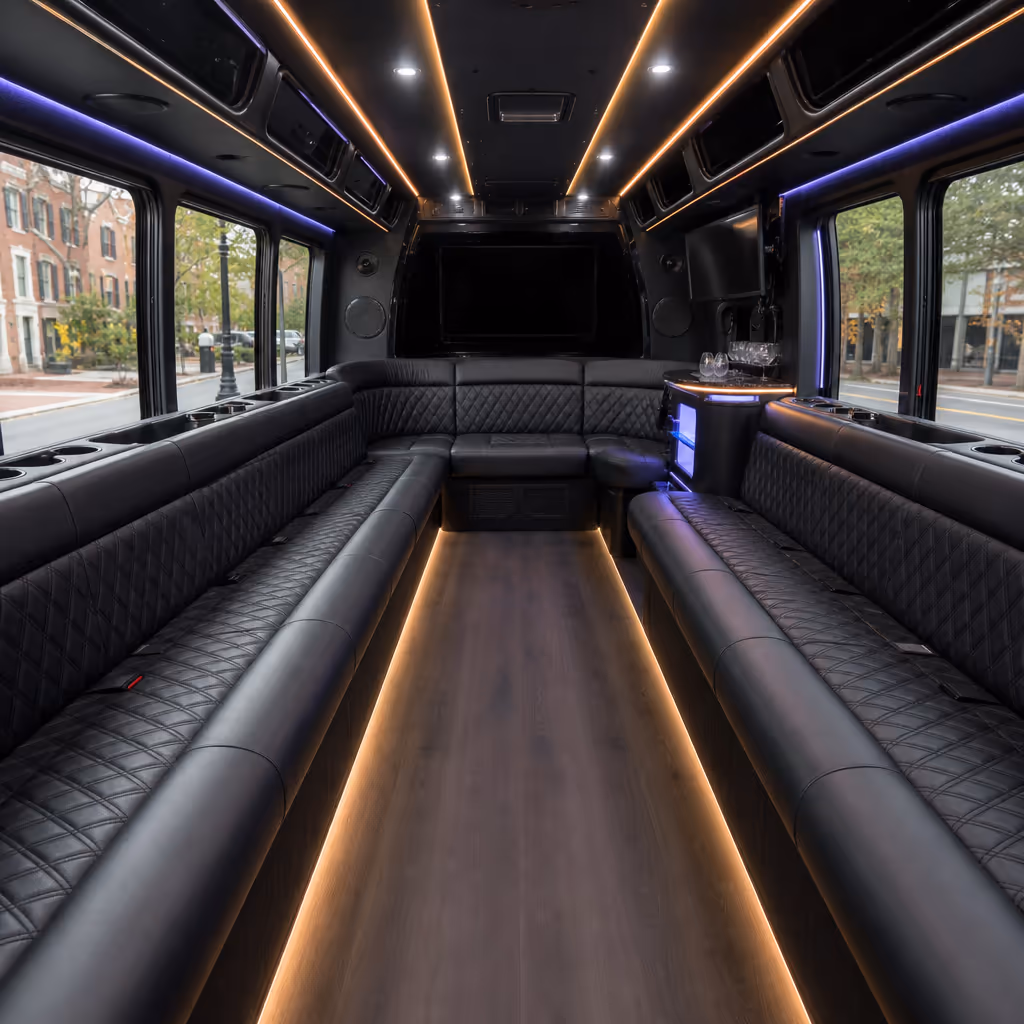 20 Passenger Party Bus Inside