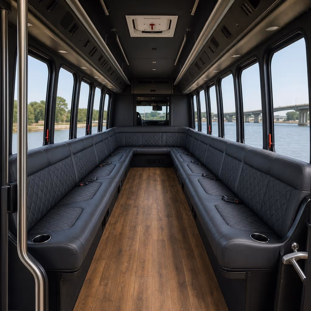 20 Passenger Party Bus Interior